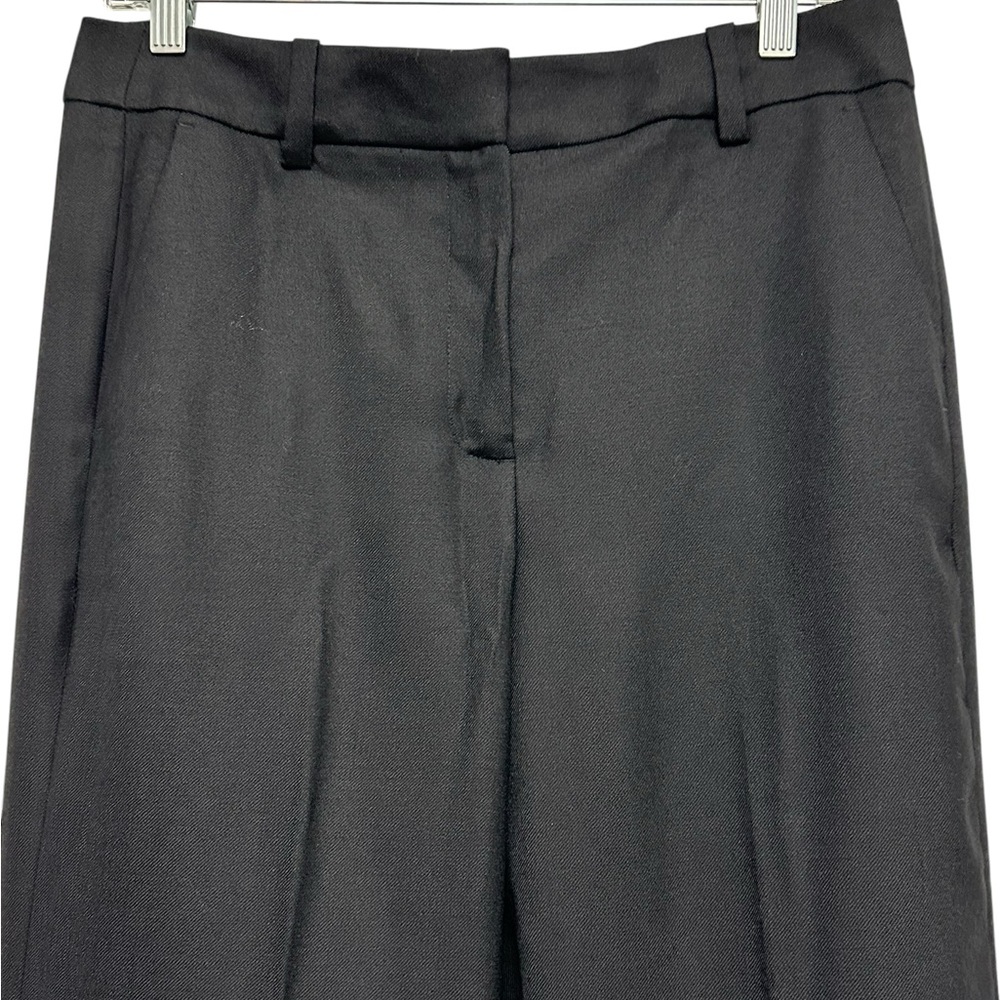 NEW J. CREW Carolina Pant in Wool-blend Flannel Wide Leg Slacks in Black Size 6 - Picture 3 of 6